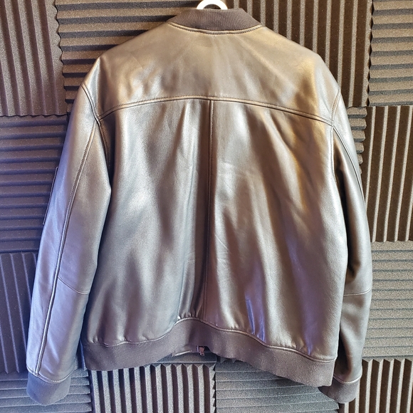Real Leather Bomber Jacket - Picture 2 of 2